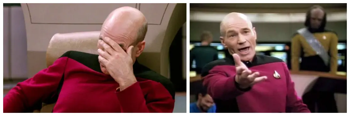 火出圈的皮卡德舰长扶额表情包和另一张——请随意填字！